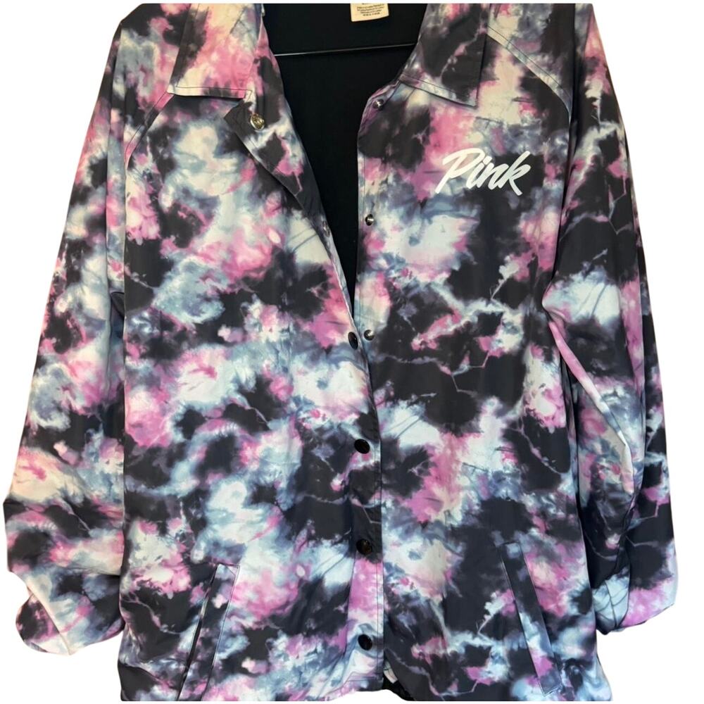 PINK Victoria's Secret Tie Dye Anorak Jacket Medium - Picture 2 of 8